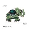 Rhinestone Elephant Brooch for Women Unisex Glass Animal Pin Mammoth Lapel Pins Banquet Party Backpack Gifts Jewelry Accessories