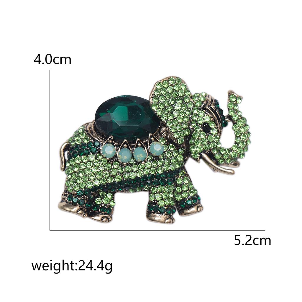 Rhinestone Elephant Brooch for Women Unisex Glass Animal Pin Mammoth Lapel Pins Banquet Party Backpack Gifts Jewelry Accessories