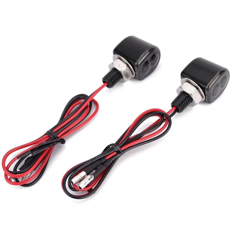 E Marked M8 Mini Motorcycle Turn Signal Light Indicator 12V Amber LED Signals Blinker Winker Lamp For Cafe Racer Bobber Honda