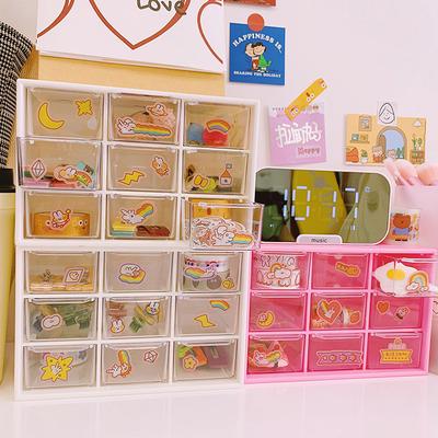 Multi-Grid-Aufbewahrungsbox, Schubladenorganisation, transparenter Schmuck- und Schreibwarenbehälter