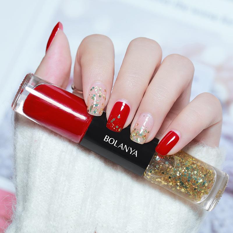 2-in-1-Nagellack mit zwei Enden, auf Ölbasis, schnelltrocknend, keine UV-Lampe erforderlich, lang anhaltender, splitterfester Nagellack