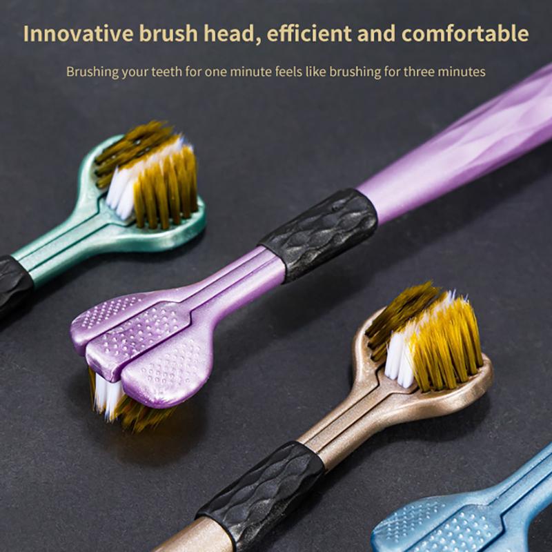 2Pcs Three Sided Soft Hair Tooth Toothbrush Adult Toothbrush Ultra Fine Soft Bristle Oral Care Toothbrush For Oral Health Clean