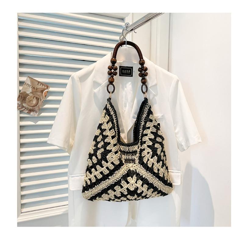 Large-capacity Woven Bag Summer Seaside Vacation Sweet Commuting Single-shoulder Tote Bag