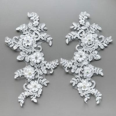 Dreidimensionale Spitze Pailletten Blume Kleidung Hochzeitskleid Cheongsam Accessoires Perlen Handgenäht Kleidung Accessoires DIY Schmuck Dekoration