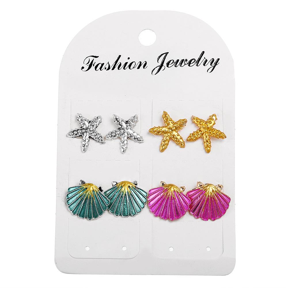 12 Pairs / Set of Bohemian Alloy Heart Moon Earrings Set Women Fashion Jewelry Party Gifts