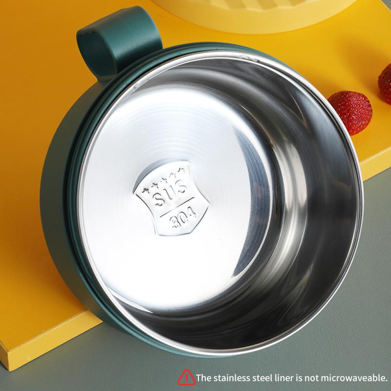 Stainless Steel Instant Noodle Bowl Double-Layer Anti-Scalding Lunch Box Fruit Ramen Soup Bowls Kitchen Tableware Food Container