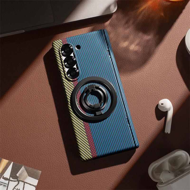 

Модный Чехол-подставка с узором из углеродного волокна для Samsung Galaxy Z Fold 7 6 5 4 3 5G, 360° Полная Защита Складной Чехол Galaxy Z Fold3 5G