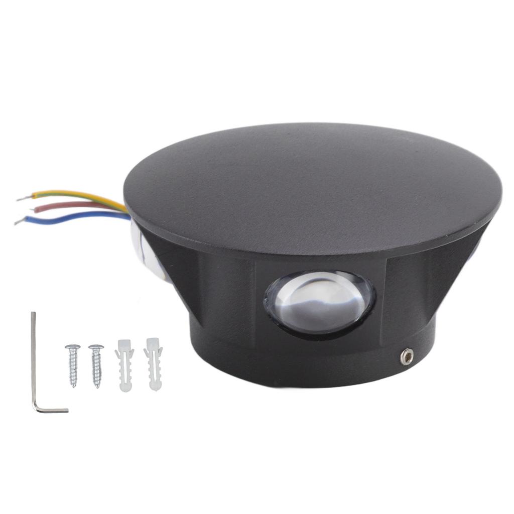 Runde LED-Wandleuchte 4-seitige Beleuchtung Dekorative warmweiße Lampe für Flur Schlafzimmer 4W