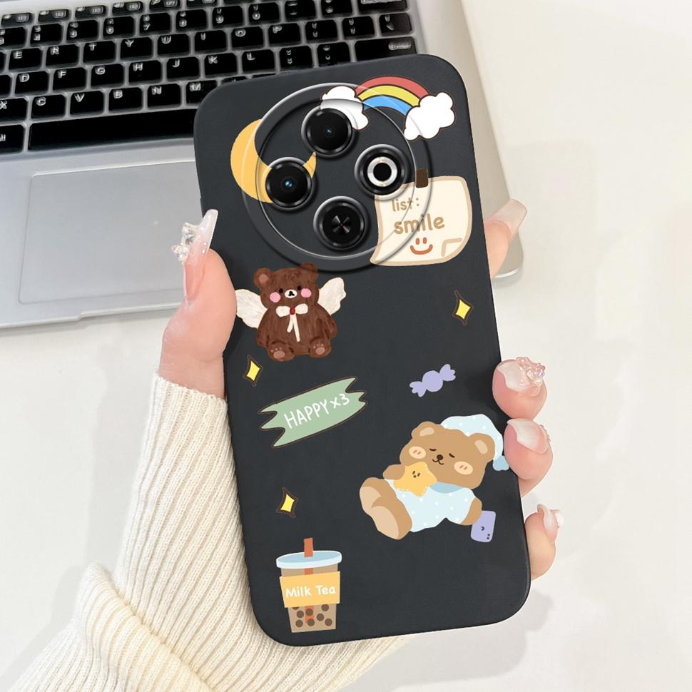 Spark30C Cover For Tecno Spark 30C 2024 Case Cute Cartoon Girl Cover Soft Silicone Phone Case For Spark 30 C Spark30 Full Bumper