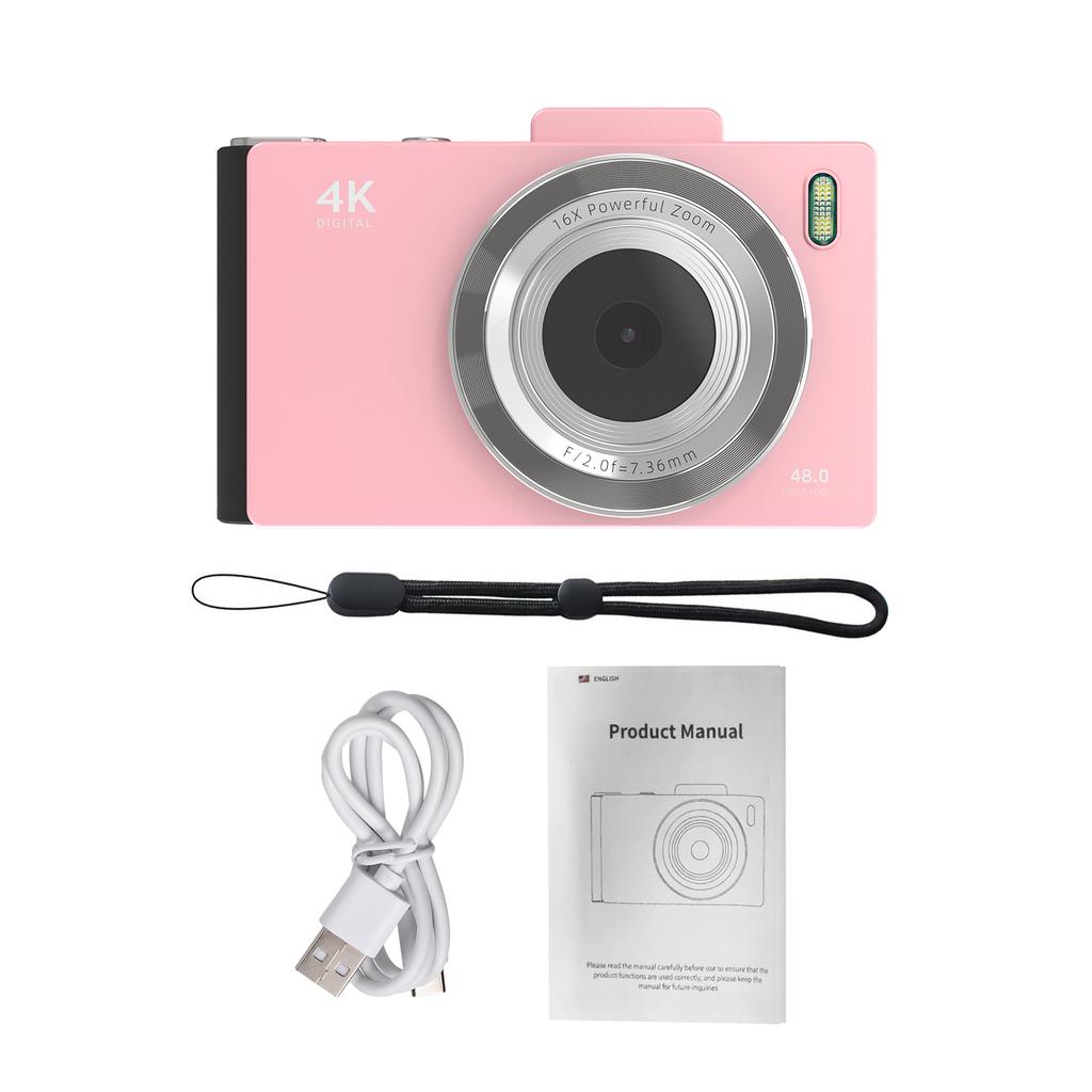 4K Digital Camera Portable Digital Video Camera CCD Camera 48MP 2.8 Inch IPS Screen Anti shake 16X Zoom Auto Focus with