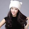 2023 Korean Style Waterproof Mink Bear Hat with Cat Ears - Warm Spring/Autumn Fashion for Women