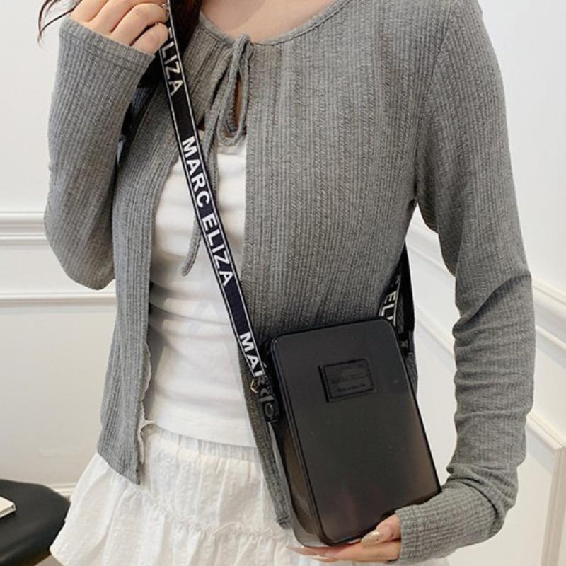 Fashionable PVC Messenger Bag Transparent Shoulder Bag Waterproof Square Bag Handbag Phone Bag Women Lipstick Key Storage Bag