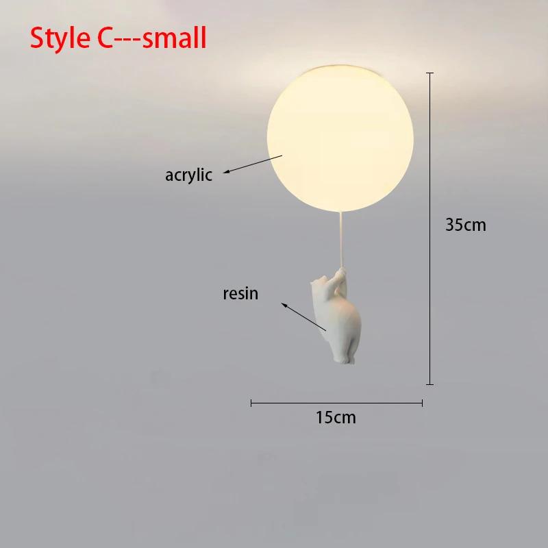 Modern Acrylic Spherical Cartoon Bear Resin Small Animal Bedroom Ceiling lamp Children's room Chandelier Corridor Ceiling Lamp