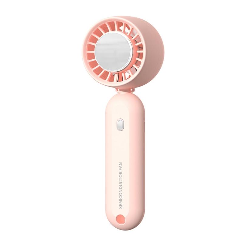 

Пластиковый мини-складной вентилятор, перезаряжаемый безлопастной ручной вентилятор, охлаждающий электрический вентилятор с 3 скоростями для путешествий на открытом воздухе розовый