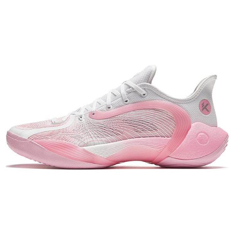 New Anta Three Points Of Rain 2 Generations Shock Absorbers Slip Resistant Low Top Basketball Shoes Men's Pink Lake 912511106S-2