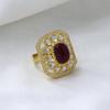 Kundan Gold Plated Ring, Adjustable Ring, 925 Sterling Silver Handmade Jewelry, Moissanite Ring Indian Women Jewelry Polki Ring