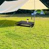 Camping Aluminum Alloy Table Outdoor Compact Folding Table with Light Pole Collapsible Picnic Table for Backyards Party Hiking