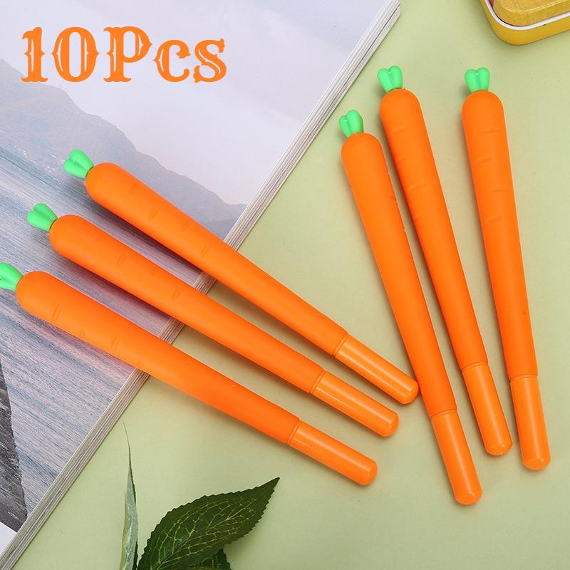 

1Pc Carrot-Shaped Gel Pens, Novelty Plastic Writing Instruments, College Ruled, Fun Easter Gifts and Party Favors for School Office Random style 1Pc