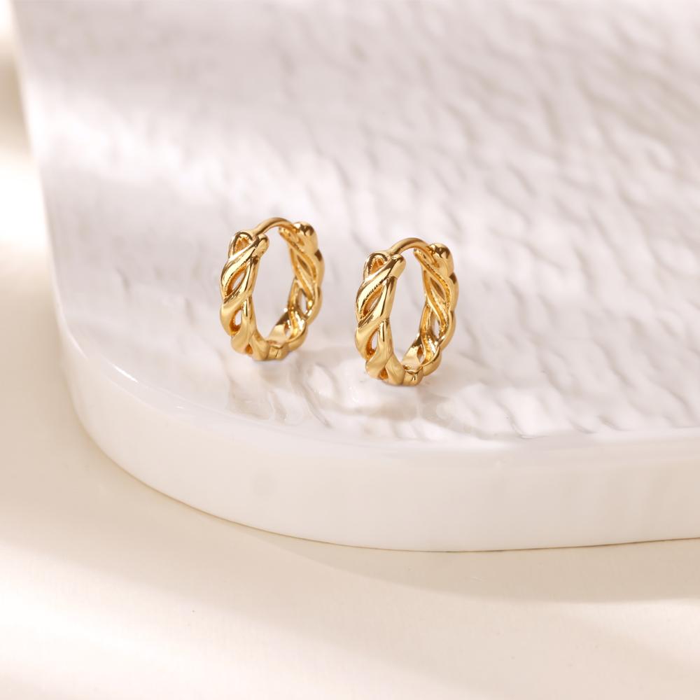 Edelstahlketten-Ohrringe für Frauen Vintage Goldfarbene Ketten-Creolen Hochzeit Valentinstag Schmuckgeschenk Kostenloser Versand