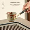 YIHUTEA Ebony Bakelite Gold Orchid Tea Ceremony Tool Set