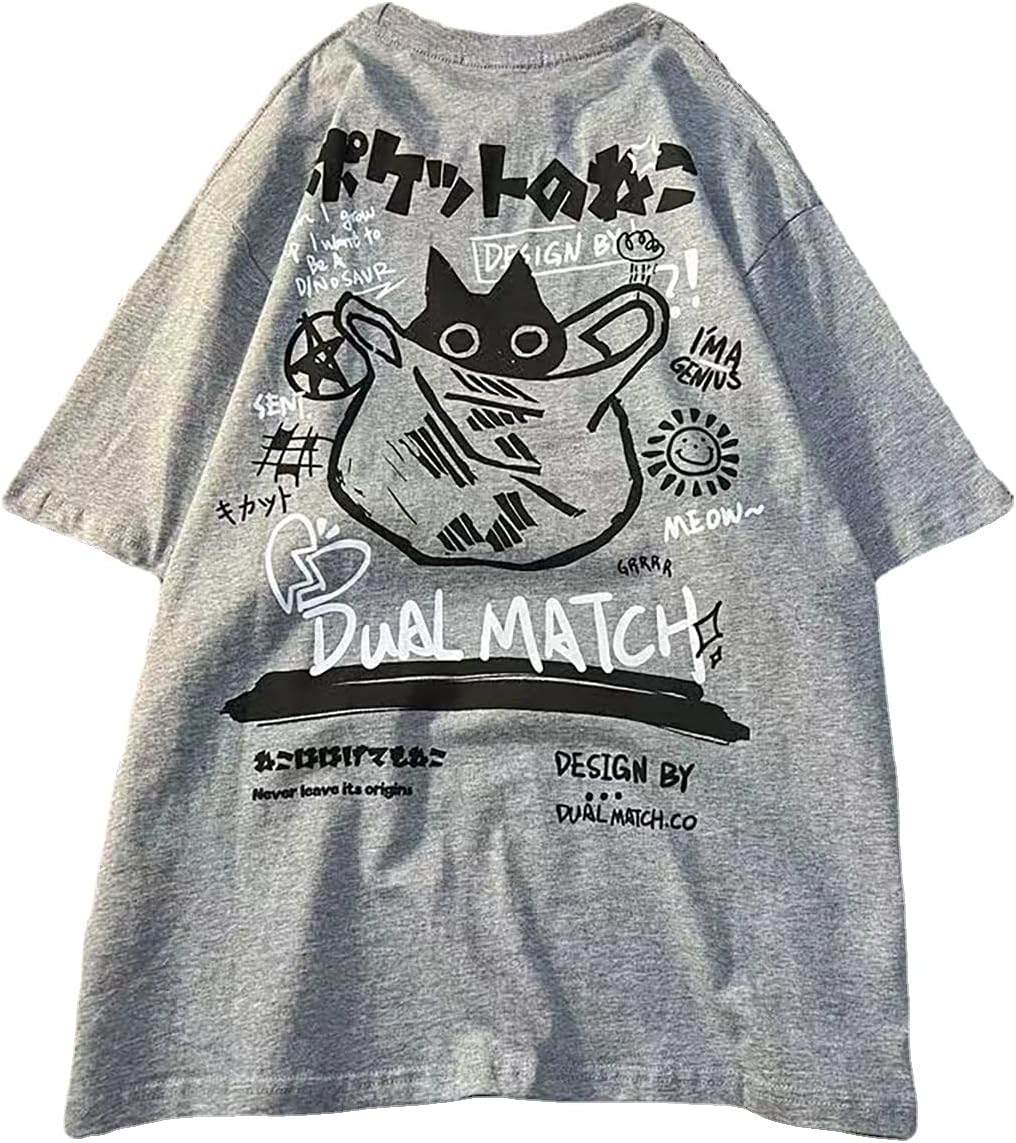 

Gothic Oversized Printed T-Shirt Harajuku Street Trend Men and Women s Personality Loose Print Punk Short Sleeve 5XL різнокольоровий