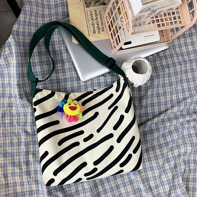 Slouchy Canvas Shoulder Bag for Women with Large Capacity