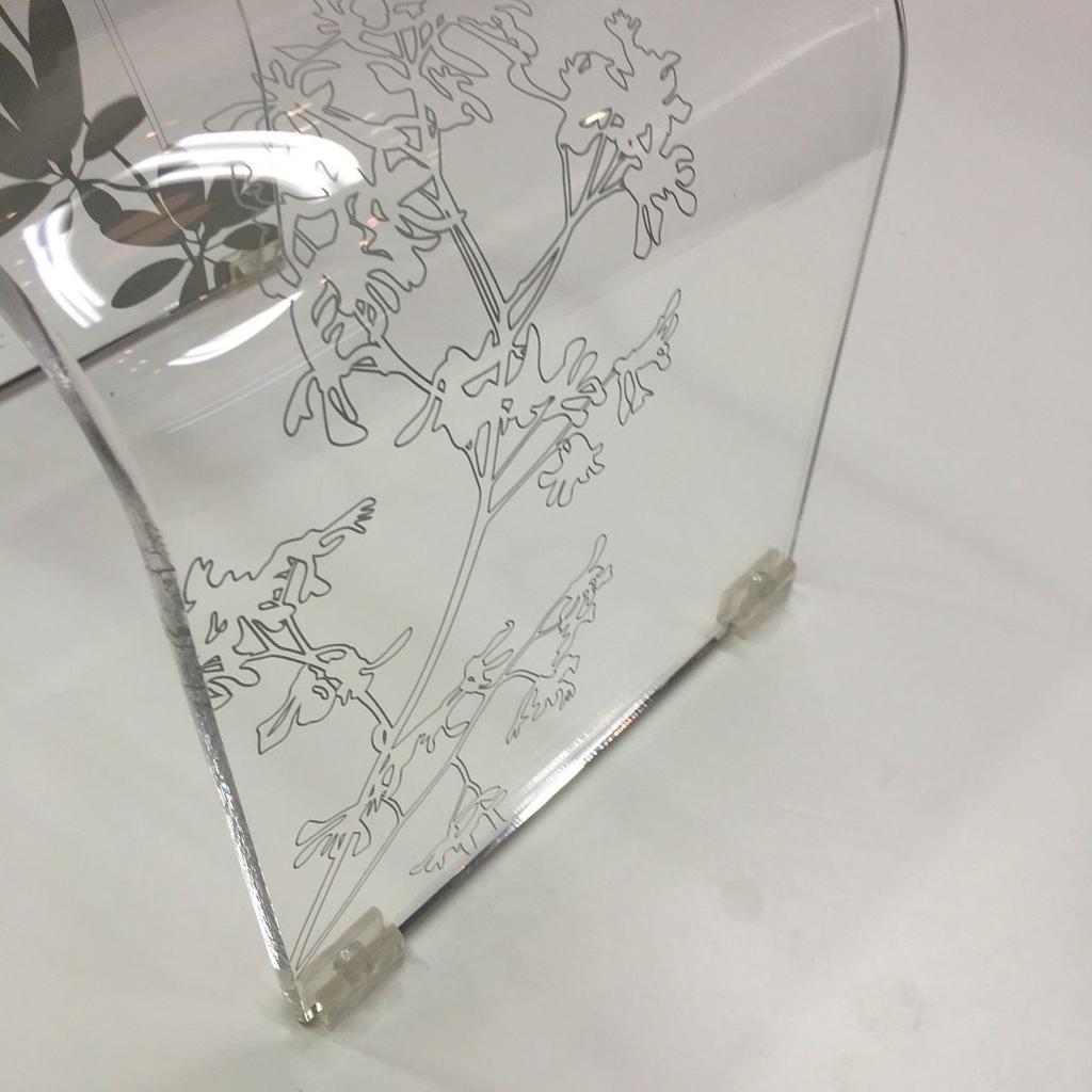 Senko Salina 2 Bath Approximately 25cm Plant Pattern On Transparent Clear Modern Methacrylate 60435 Chair, Tall, Clear, Background, Design, Resin,