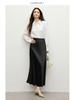 Hongxiu 2025 Glossy Lapel Drape Acetate Top - Spring/Autumn Women's Fashion Shirt