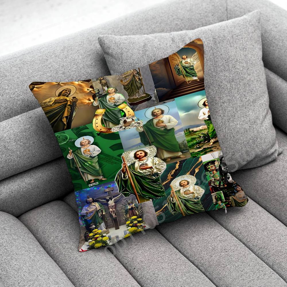 Marble San Judas Tadeo Throw Pillow Case For 55x55cm 40x40cm 45x45cm 50x50cm 30x30cm Square Office Pillowship Cover