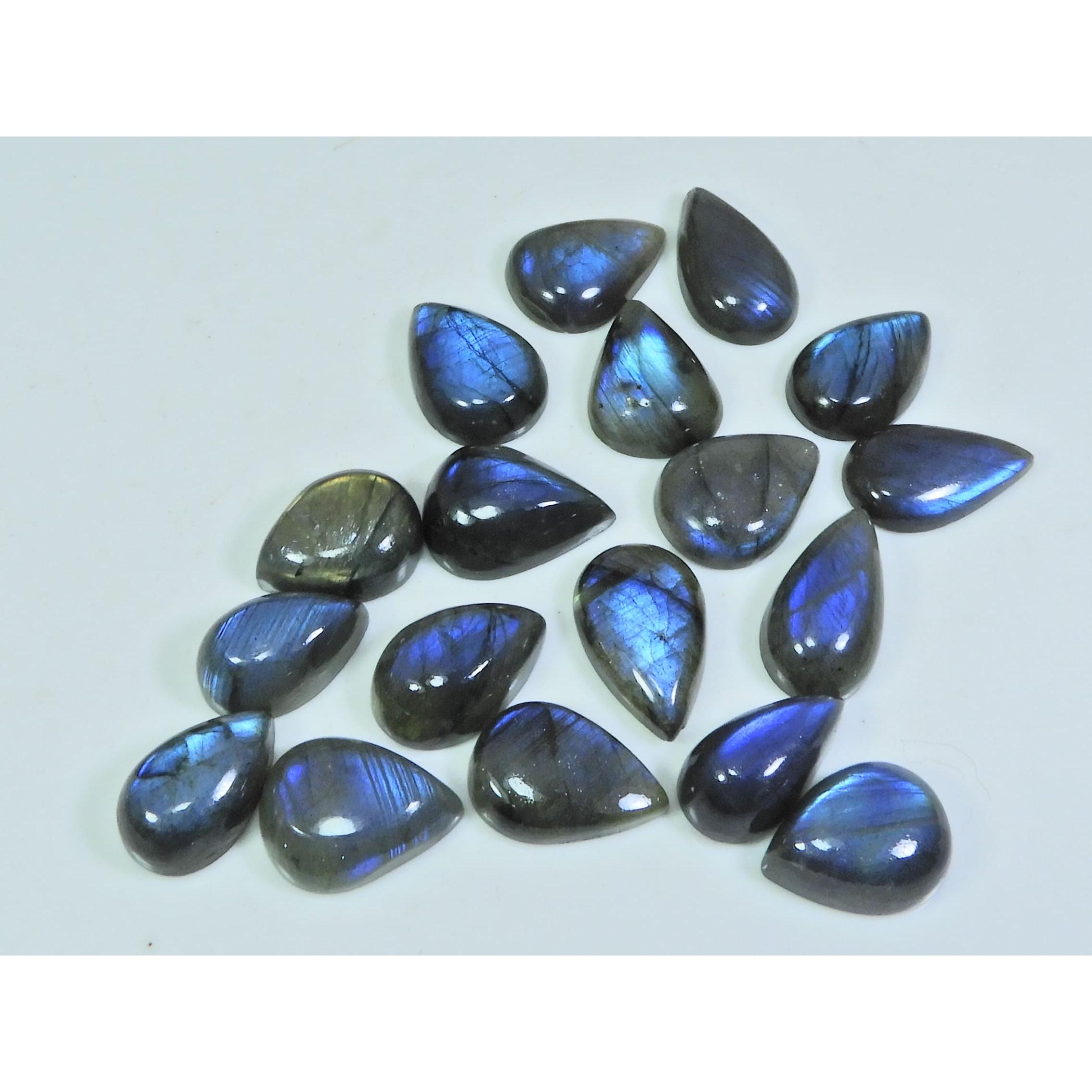 

11X18-13X18MM Natural Blue Labradorite Pear Cabochon Gemstone 18Pcs Lot SY-305