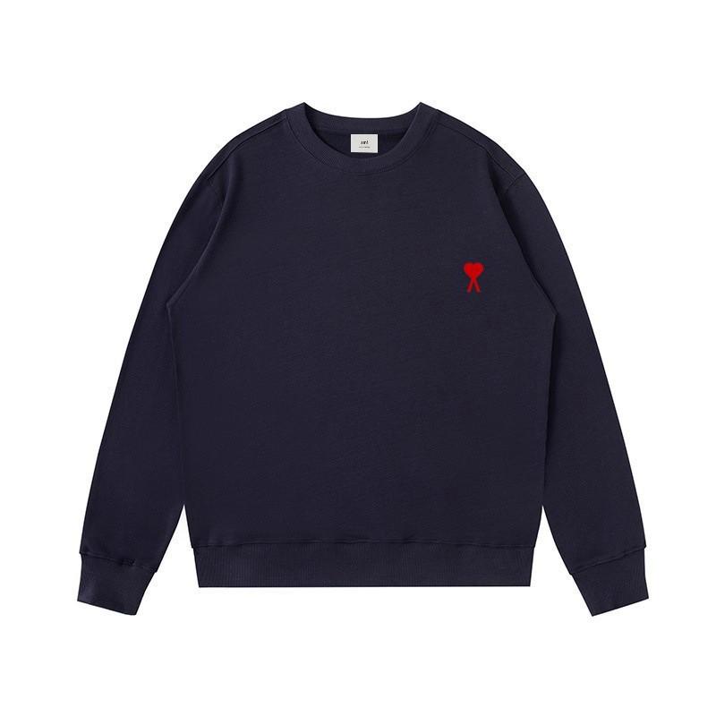 Felpa con Cappuccio Casual da Uomo con Ricamo a Forma di Cuore d'Amore - Vestibilità Larga, Manica Lunga, Girocollo, Colore Unito per Coppie