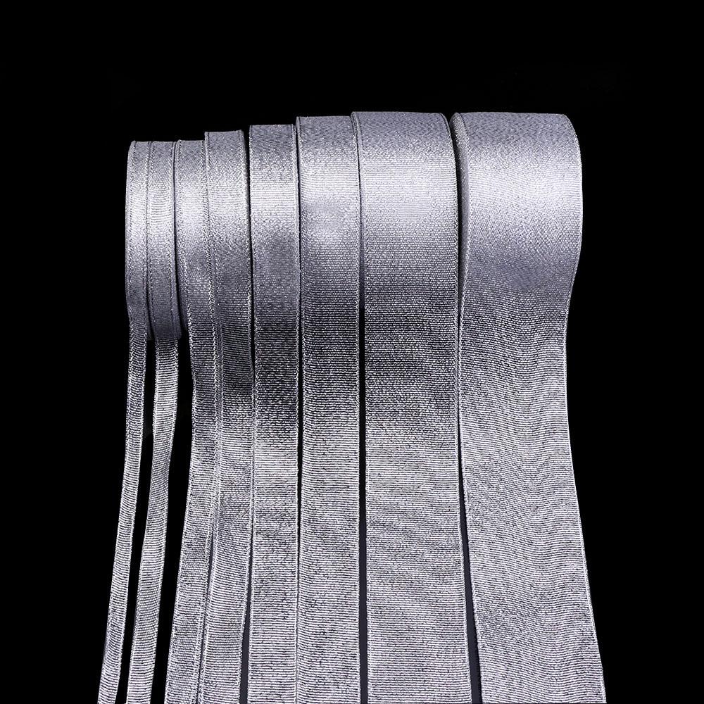 

25Yards Satin Ribbons 0.6-5cm Glitter Gold Silver Ribbon For Wedding Party Home Decoration DIY Crafts Gift Packaging Supplies 0.6cm срібний