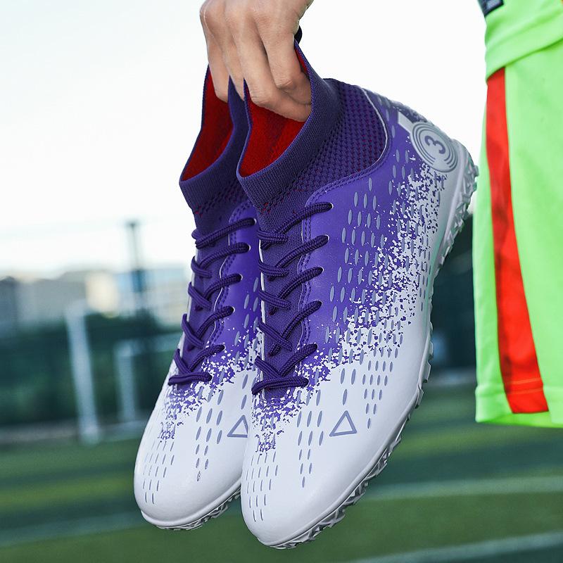 Training spike shoes men's and women's football shoes student sports shoes men's new high-top football shoes broken nails