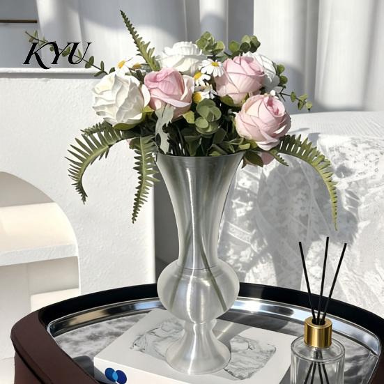 Stylish Balcony Decor Retro Curved Decorative Flower Vase, 3D Printed Flared Neck Plant Pots for Windowsill Minimalist Tabletop Floral Container