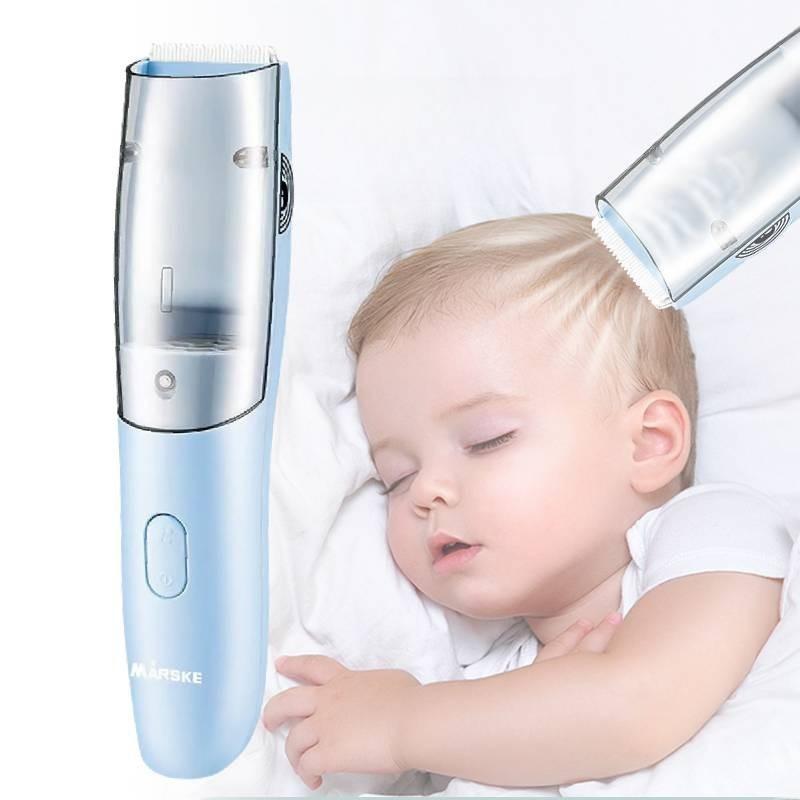 Wiederaufladbarer Baby-Haarschneider Wasserdicht USB Blaue Keramikklinge Leiser Motor