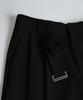 BIRBANTE Belted Double-Pleat Slacks - Black