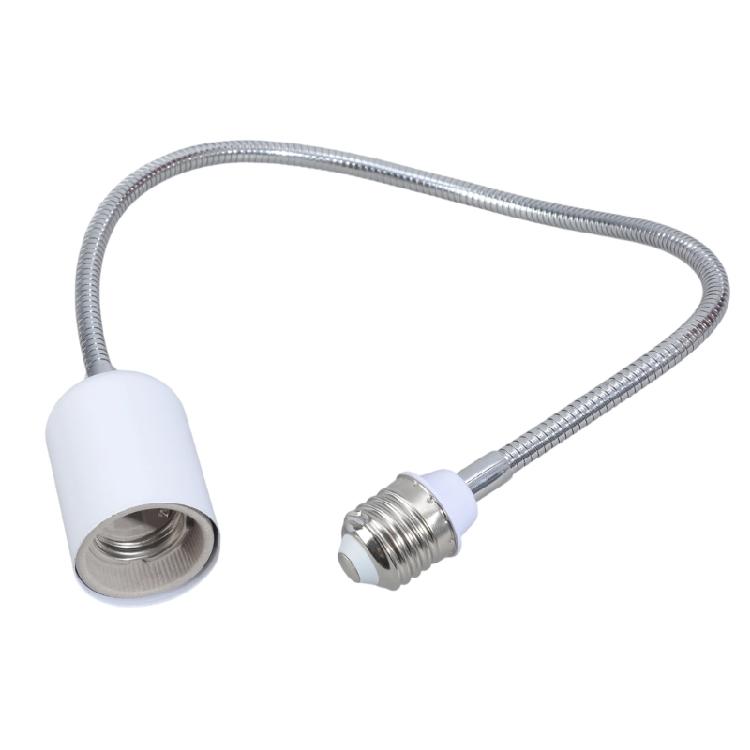 Ceramic E27 Bulb Socket Extender With Full Rotation Metal Base Heat Tolerance 400W For Lighting Adjustments