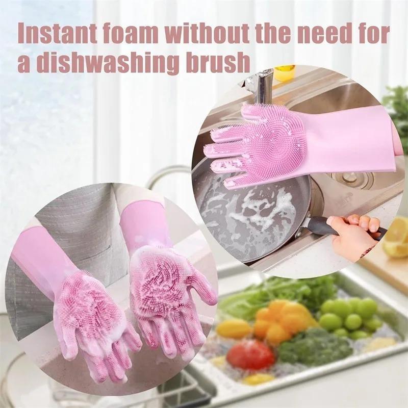 Pet Grooming Cleaning Gloves Dog Cat Bathing Shampoo Glove Scrubber Magic Dishwashing Cleanner Sponge Silicon Hair Removal Glove