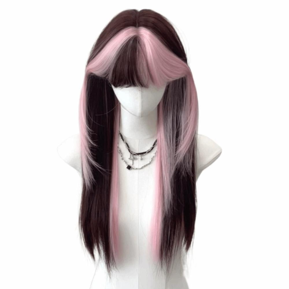 Fashionable Synthetic Cosplay Wig Lolita Long Straight Hair with Bangs Nightclub Bar