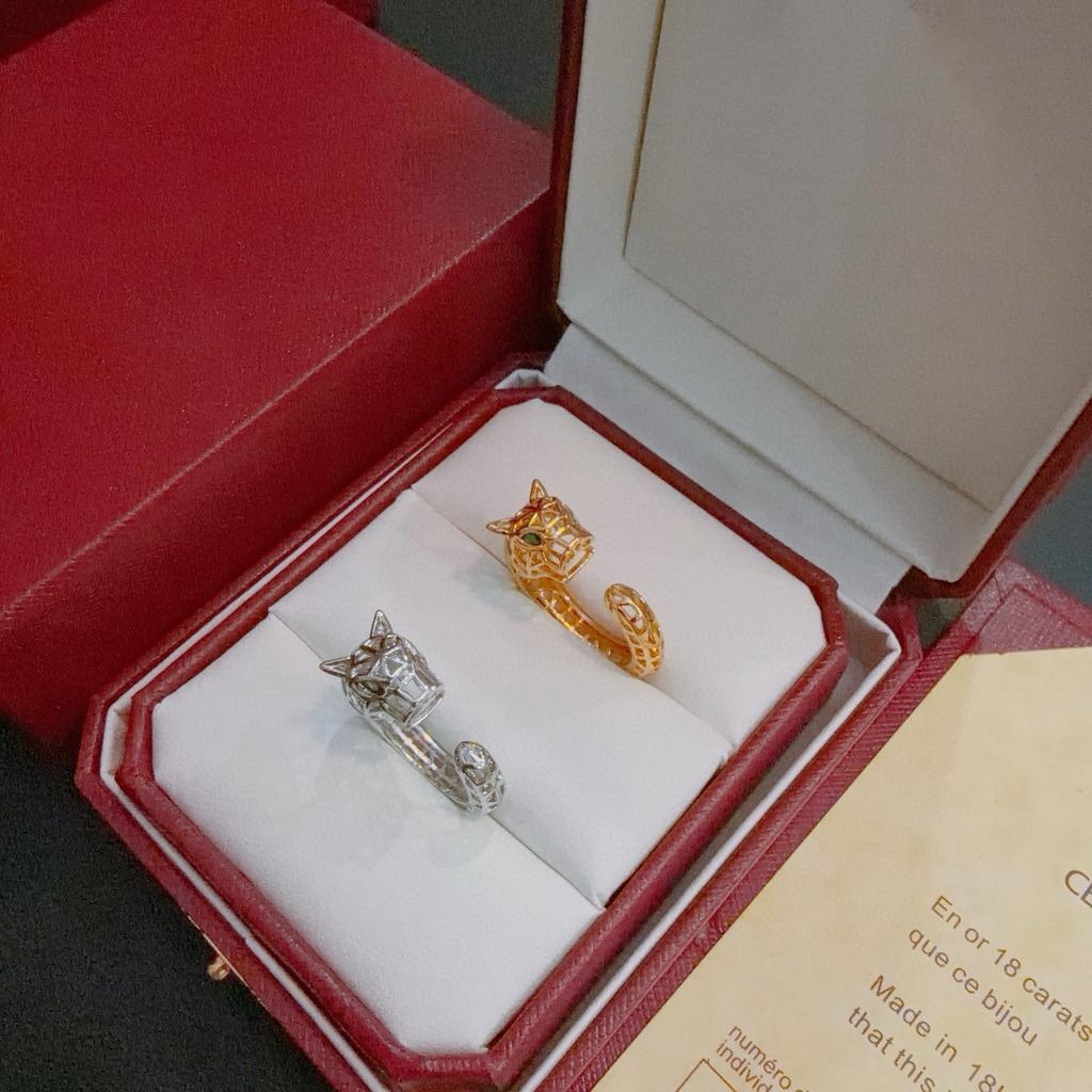 Hochwertige Version Zweifarbiger Leopard Hohl-Ring für den täglichen Gebrauch Exquisite Handwerkskunst für Männer und Frauen Geschenke für Männer und Frauen Geburtstagsgeschenk
