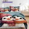 Penguin Pattern Bedding Quilt Set Quilt Cover Pillowcase Home Decoration Birthday Gift (1 * duvet cover + 2 * pillowcase, without core)