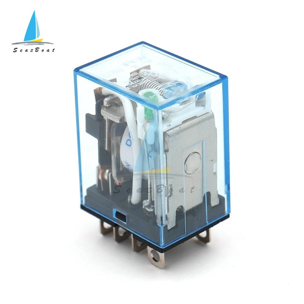 DC 12V 24V 220/240V AC 10A 8PIN Coil Power Relay DPDT LY2NJ HH62P HHC68A-2Z With Socket Base Relays 5