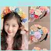 Childrens Hairband Artificial Rose Flower Hair Accessory For Girls Summer 2024