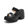 Fashion Women Chunky Platform Slippers High Heels Sandals New Trend Fad Heeled Shoes Pumps 2025 Summer Woman Casual Slides Flip-flops