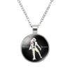 Elegant Michael Jackson Time Gem Pendant Necklace With Alloy Charm 51-80cm Long