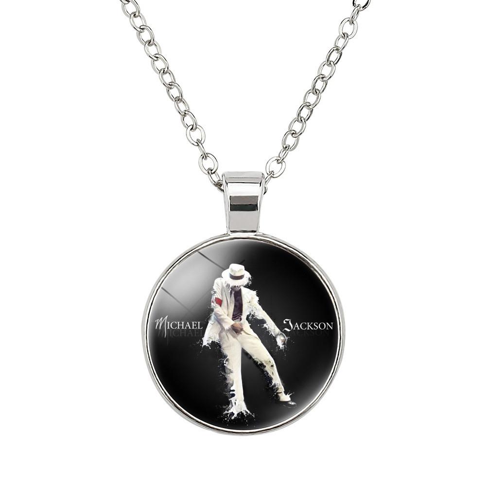Elegant Michael Jackson Time Gem Pendant Necklace With Alloy Charm 51-80cm Long