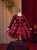 Girls' Wine Red Sequin Skirt with Bow & Tulle - Autumn/Winter Formal Christmas Dress