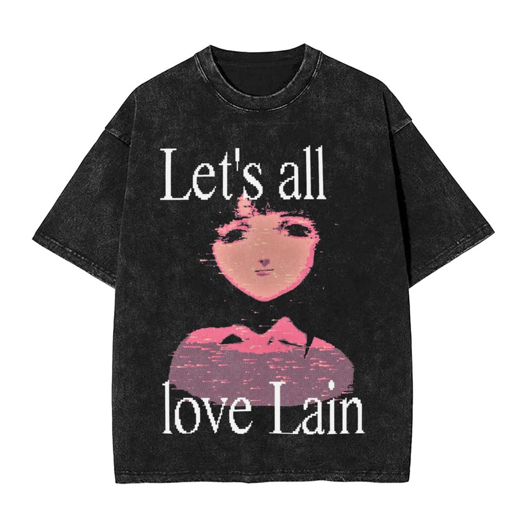 Manga Graphic T-shirt Washed Oversized T Shirt Men Women Clothing Casual Soft Cotton Short Sleeve Tees