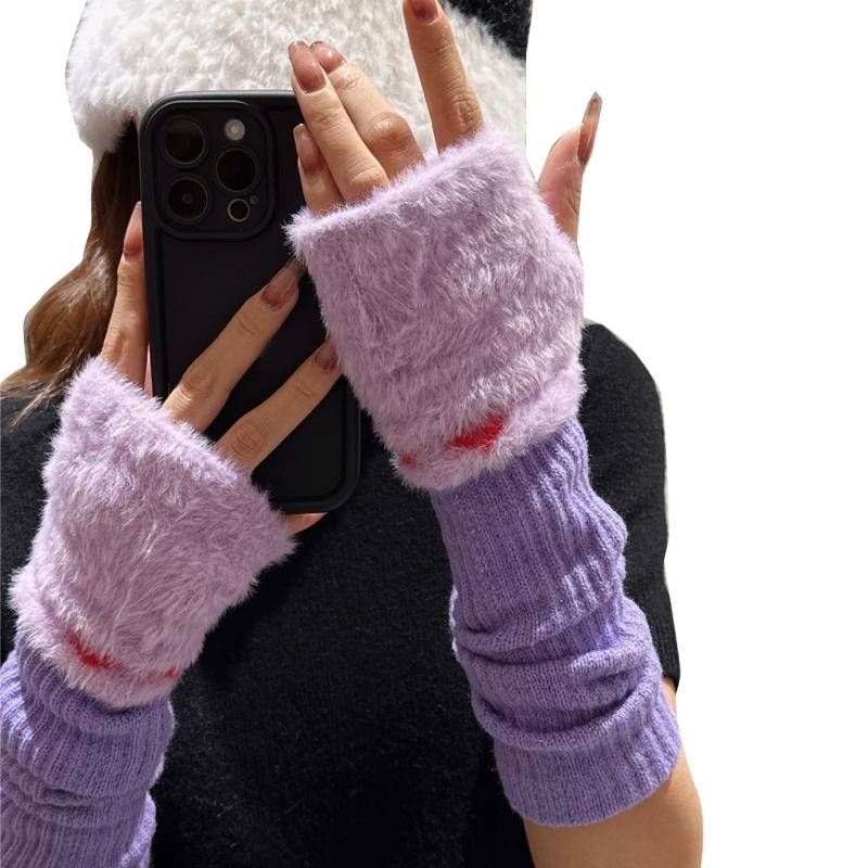 Elbow Arm Sleeves Slouchy Y2K Warm Gloves for Women Girl Casual Hand Warmers