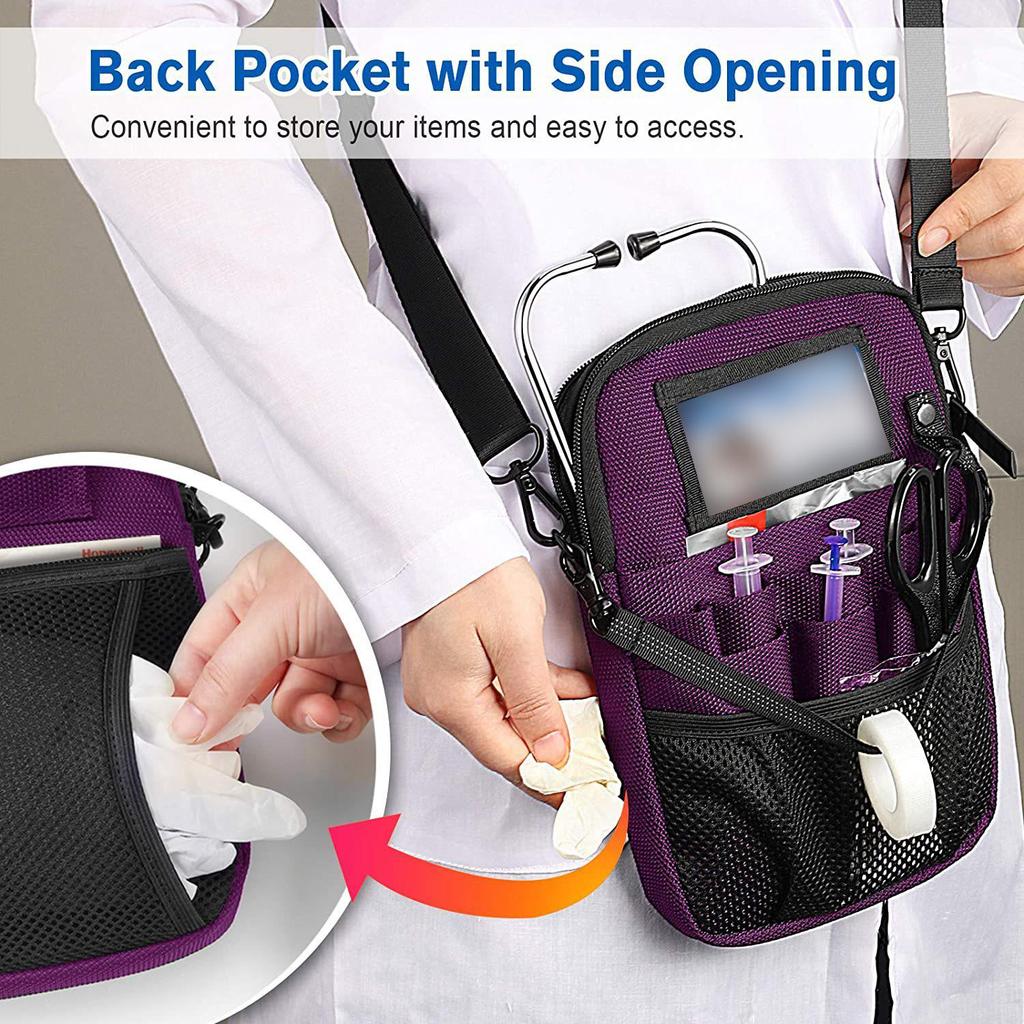 Nurse Fanny Pack, Medical Equipment Organizer Pouch, Utility Waist Bag for Stethoscopes, Dressing Scissors and Other Medical Supplies